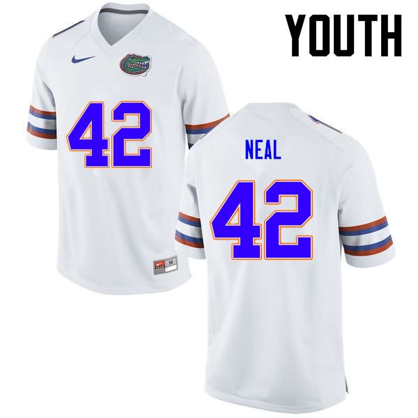 NCAA Florida Gators Keanu Neal Youth #42 Nike White Stitched Authentic College Football Jersey PLB5464QS